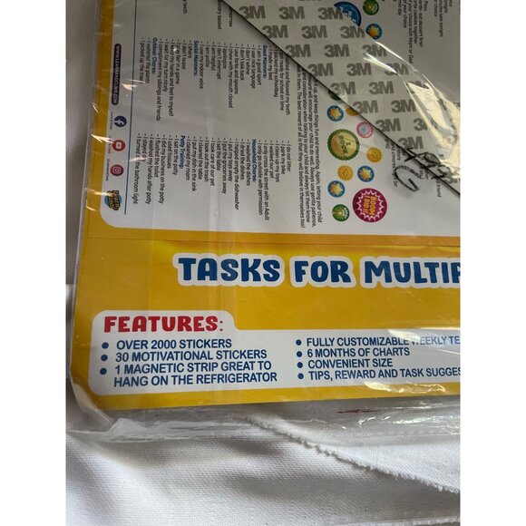 Magnetic Chore Chart With 2000+ Stickers Motivational Tasks Weekly Tear-Off Shee - Picture 5 of 6
